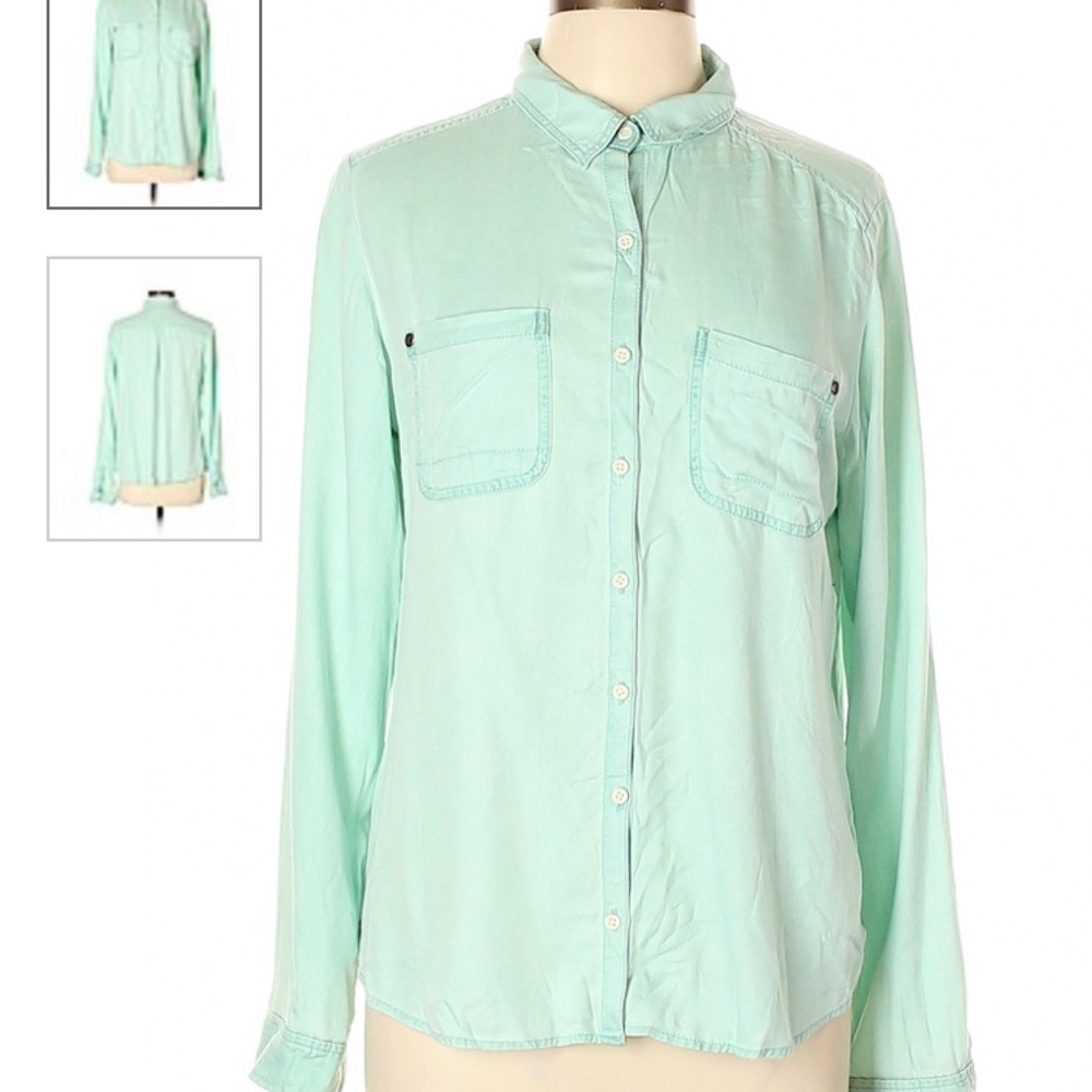 Rubbish Teal Button Down, size s